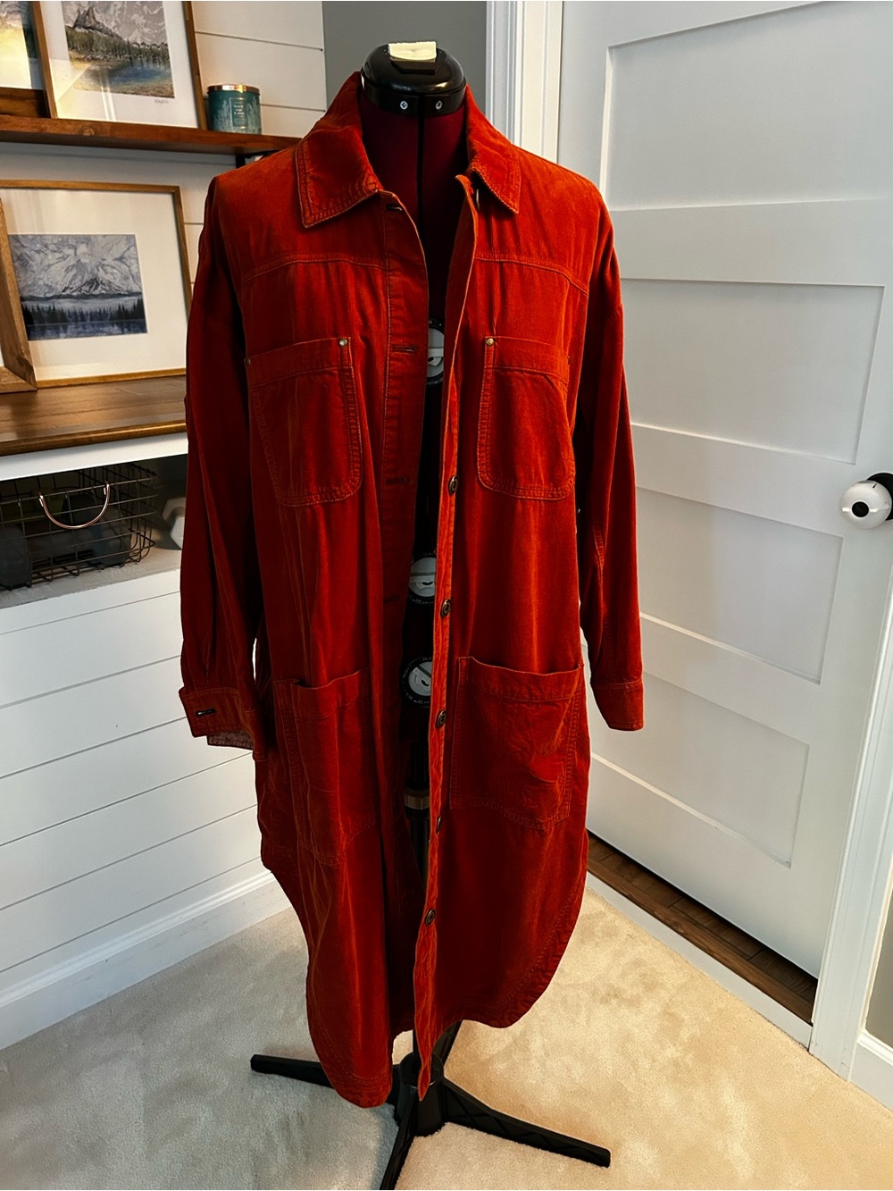 Pilcro Long Corduroy Shacket One Size Fits All